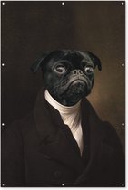 Carlin décoré sur smoking 120x180 cm XXL / Groot format!