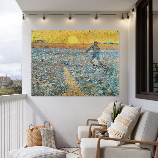 Affiche de jardin Vincent van Gogh 2 - Le semeur - Peinture de Vincent van Gogh affiche de jardin toile en vrac 160x120 cm - Toile de jardin / Toile d'extérieur / Peintures d'extérieur (décoration de jardin) XXL / Groot format!