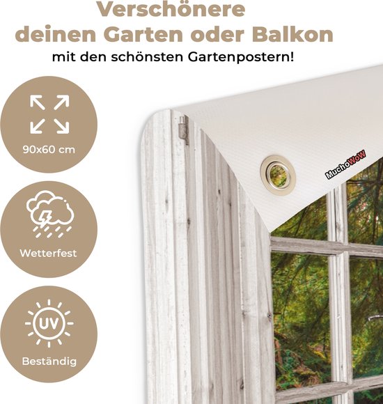 Witte poster, 90x60 cm, weerbestendig en UV-bestendig.