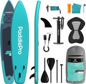 LifeGoods SUP Board Touring - Planches SUP - Capacité de charge 165 KG - Opblaasbaar - avec siège - Pack SUP complet - Turquoise