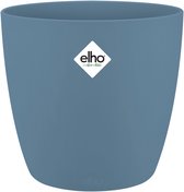 Elho Brussels Rond 16 - Bloempot voor Binnen - 100% Gerecycled Plastic - Ø 16.0 x H 14.7 cm - Vintage Blauw