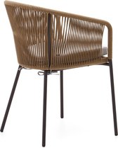 Kave Home - Chaise en corde beige Yanet avec pieds en acier galvanisé
