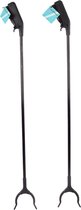 Set van 2 Afvalgrijpers - Grijptangen voor Zwerfvuil - Aluminium/Kunststof - Grip Kaak - Hulpmiddelen voor Ouderen en Invaliden - Grijpstok - 82 cm Zwart