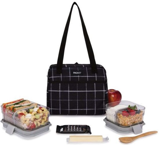 Pack It - Koeltas Hampton Grid - Polyester - Zwart van Pack It — afbeelding 5