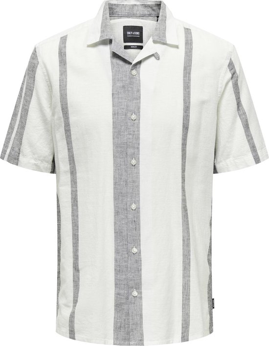 ONLY & SONS ONSCAIDEN SS STRIPE LINEN RESORT SHIRT Chemise Homme - Taille M