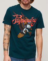 Superdry Tattoo Script T-shirt Met Korte Mouwen Blauw XL Man