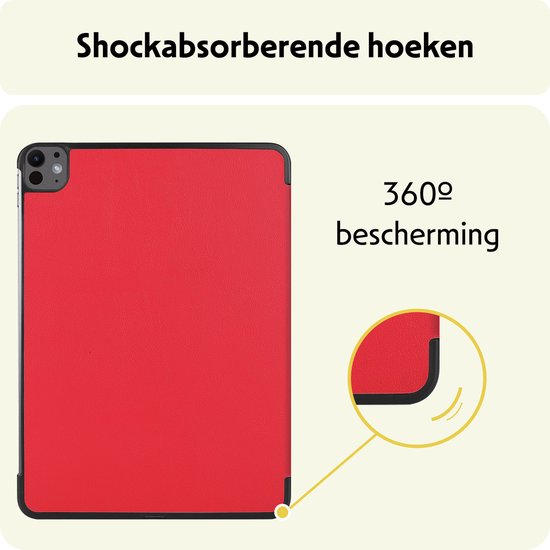 Étui pour iPad Pro 2024 (11 pouces) Étui de Luxe Book Case - Étui pour iPad Pro 2024 11 pouces (7e génération) Étui de protection - Rouge