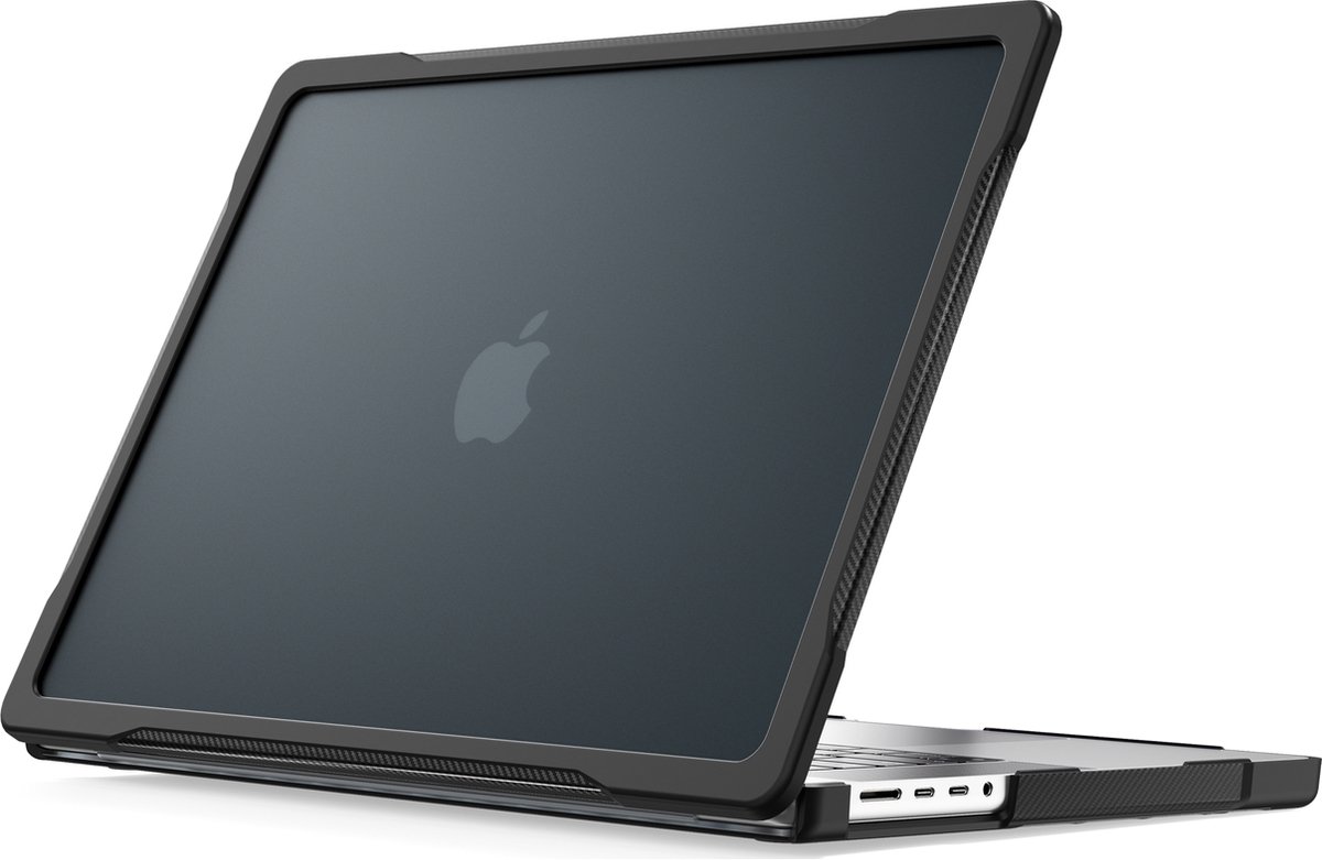 Mobigear Laptophoes geschikt voor Apple MacBook Pro 14 Inch (2021-2024) Hoes Hardshell Laptopcover MacBook Case | Mobigear Shockproof Pro - Zwart - Model A2442 / A2779 / A2918 / A2992 / A3401