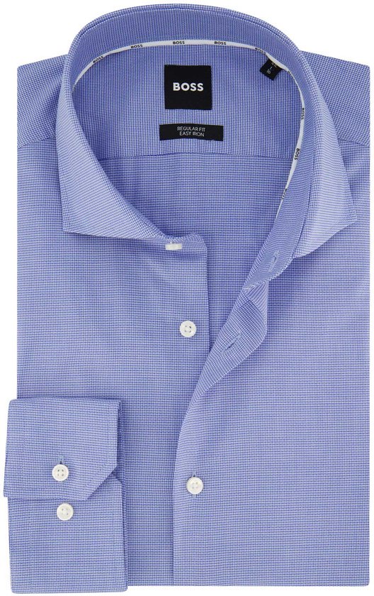 Hugo Boss overhemd mouwlengte 7 blauw