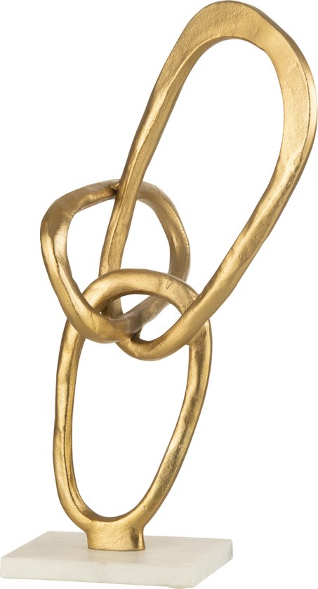 J-Line decoratie figuur Ringen - aluminium - goud