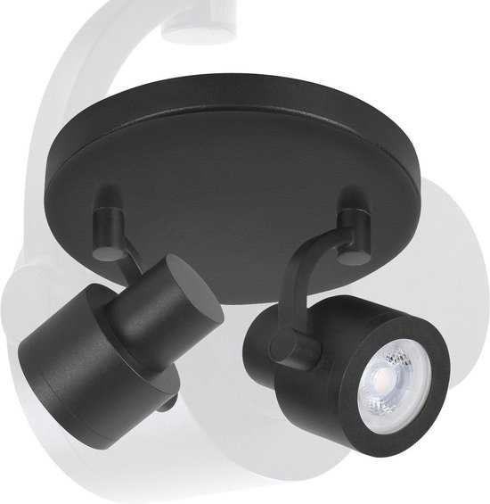 Moderne plafondlamp Alto spots | 2 lichts | zwart | metaal | Ø 17 cm | hal / woonkamer lamp | modern / stoer design