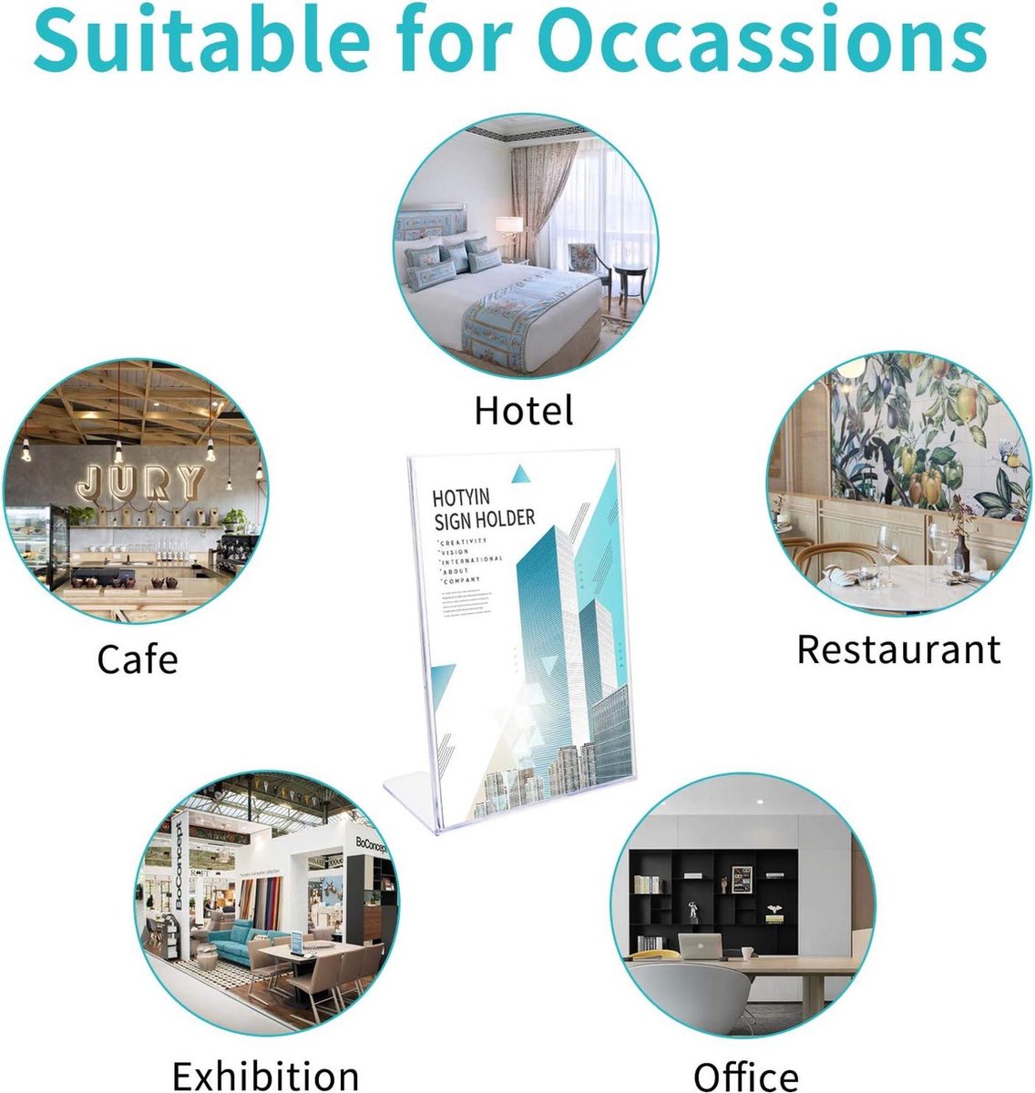 Belle Vous A4 Doorzichtig Acryl Poster Houder (3 Pak) – Gehelde Landschap Plastic Display Houders – Tafel Top Restaurant Menu, Advertentie Poster, Pamflet, Papierhouder & Fotolijst Standaard