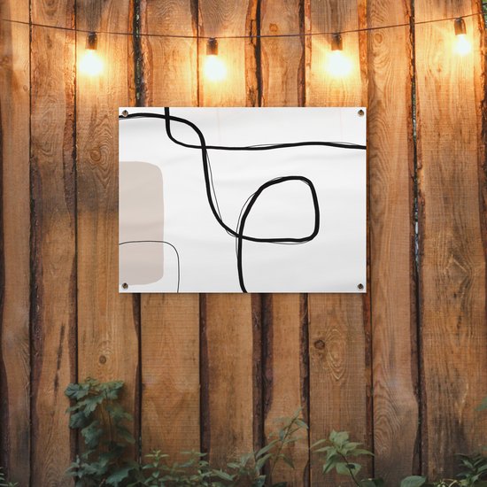 Tableau jardin Abstrait - Pastel - Minimalisme - 80x60 cm - Affiche jardin - Toile jardin - Affiche extérieur