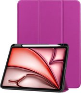 Hoesje Geschikt voor iPad Air 2024 (11 inch) Hoesje Case Hard Cover Hoes Book Case Met Uitsparing Geschikt voor Apple Pencil - Paars