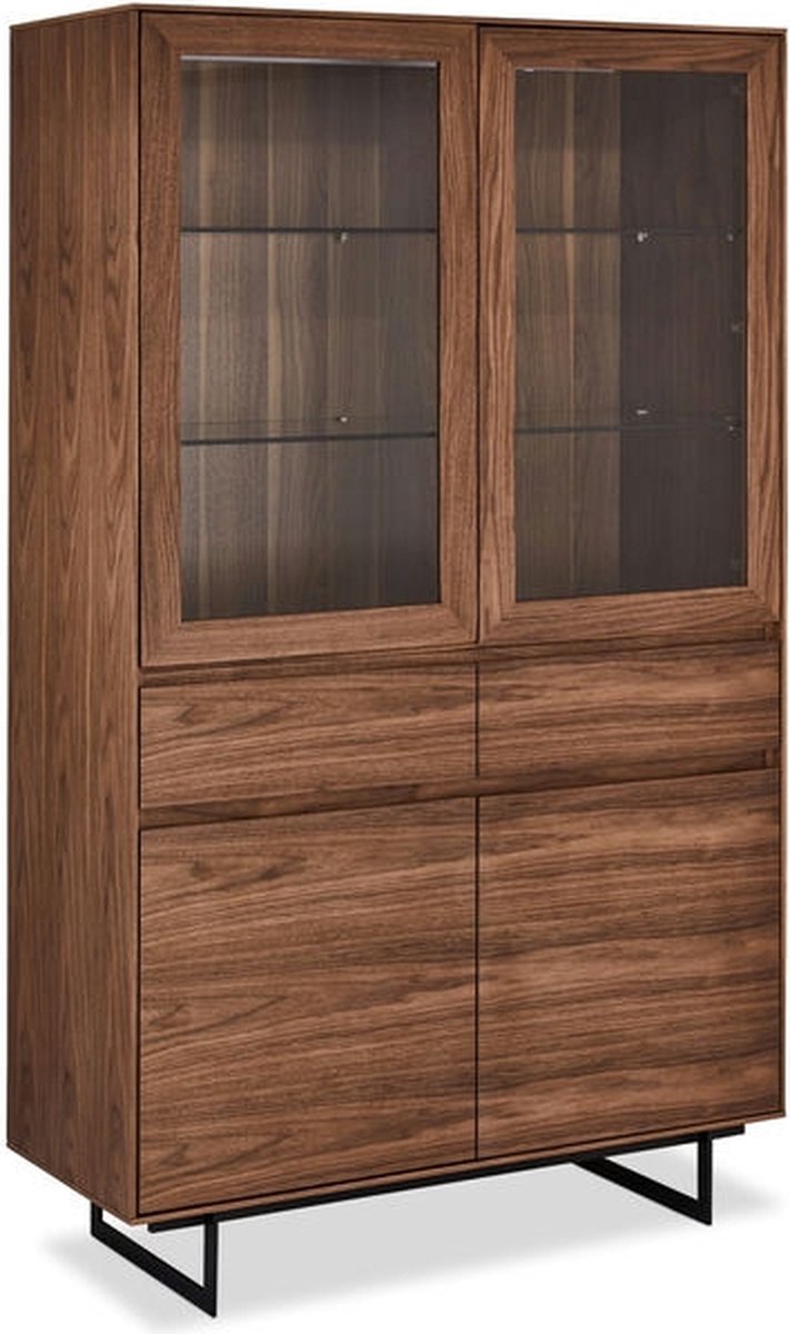 Vitrinekast Walnoot Rechthoek - 110x45x190cm - Tokyo