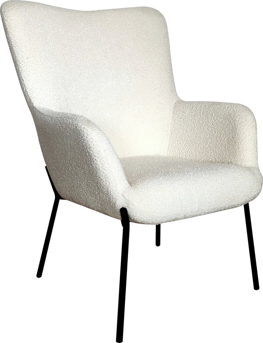 House Nordic Fauteuil Glasgow Bouclé Wit