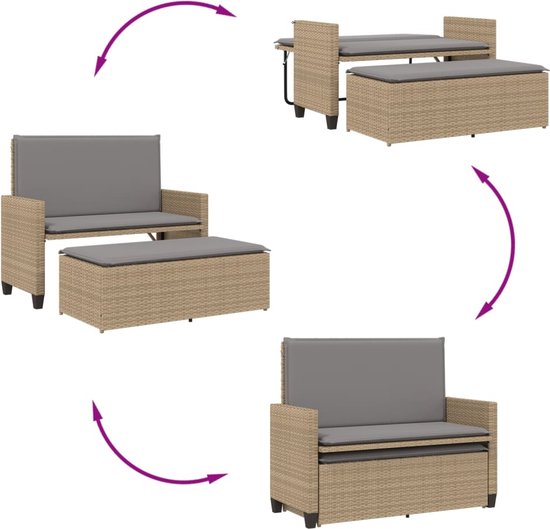 vidaXL-Tuinbank-met-kussens-en-voetenbank-poly-rattan-beige
