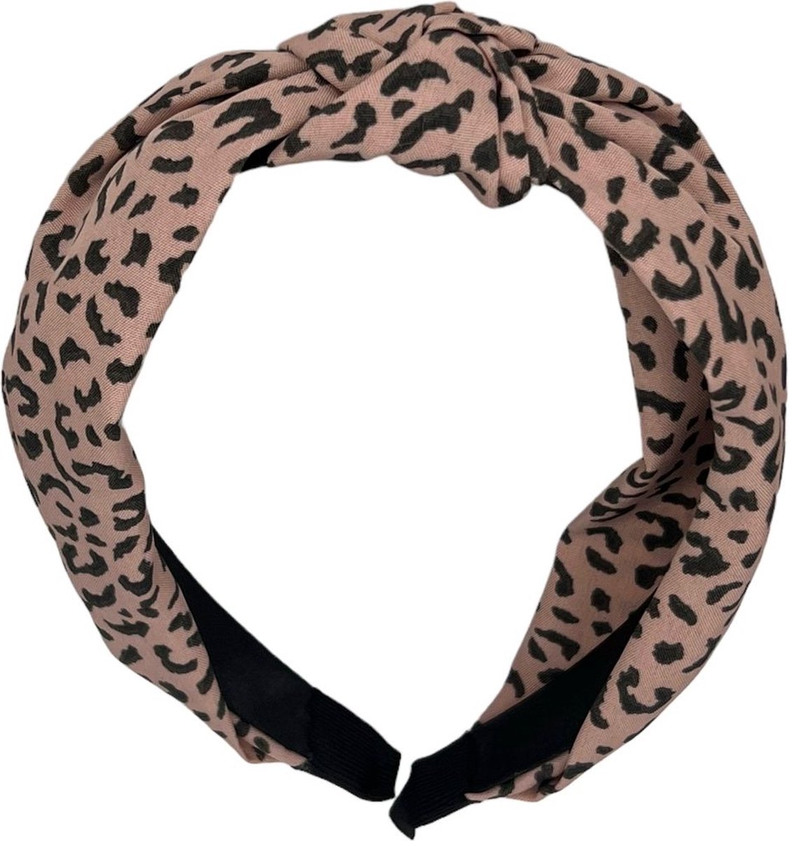 Haarspeldjes & zo Diadeem stof haarband met panterprint roze