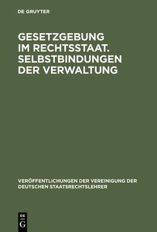 Veröffentlichungen Der Vereinigung Der Deutschen Staatsrech ... - cover