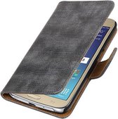 Hagedis Bookstyle Hoes - Wallet Case Telefoonhoesje - Geschikt voor Samsung Galaxy J2 (2016 ) J210F Grijs
