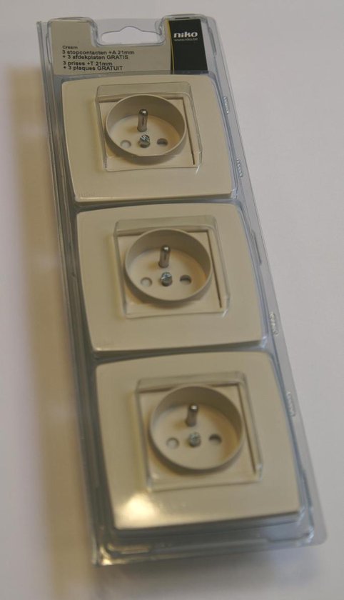 NIKO Original Cream inbouw stopcontact - penaarde - enkelvoudig - 3 STUKS  IN PROMO... | bol.com