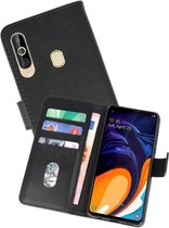 Hoesje Geschikt voor Samsung Galaxy A60 - Kaarthouder Book Case Telefoonhoesje - Zwart