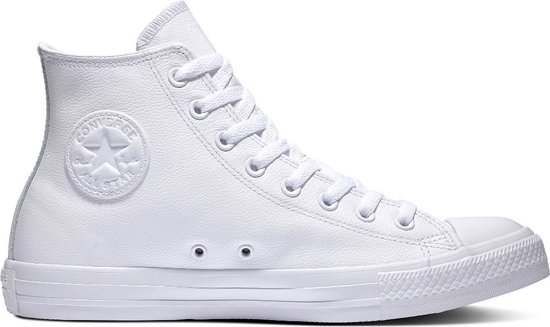 Converse All Stars Leather Hoog 1T406 Wit | bol