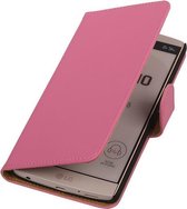 LG V10 - Effen Roze Booktype Wallet Cover