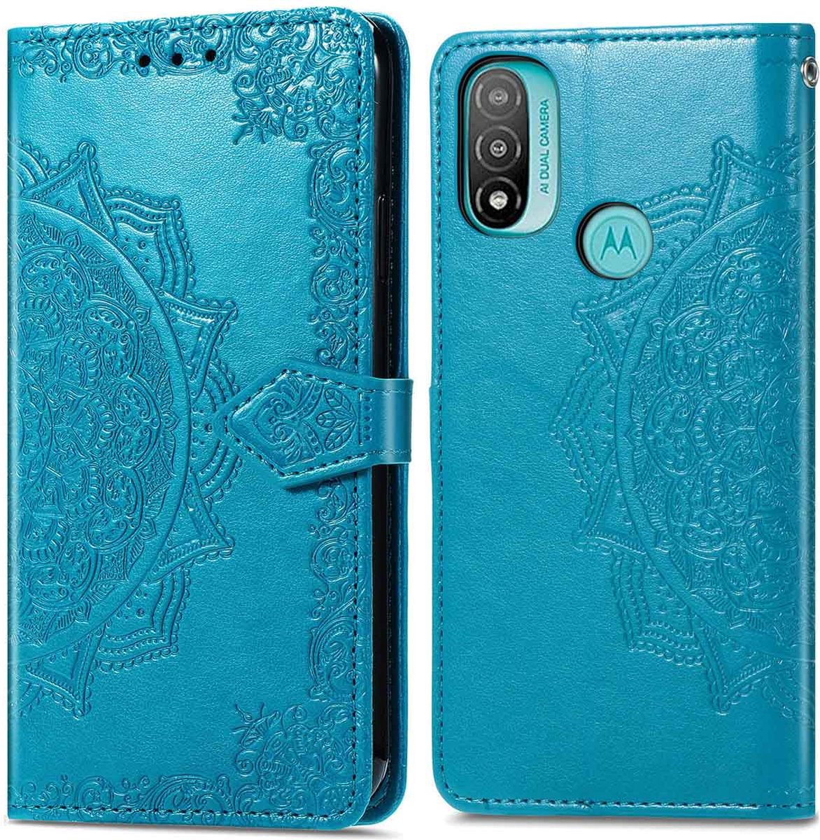 iMoshion Mandala Booktype Motorola Moto E20 hoesje - Turquoise