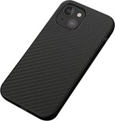 Peachy Carbon TPU carbonvezels hoesje voor iPhone 13 mini - zwart