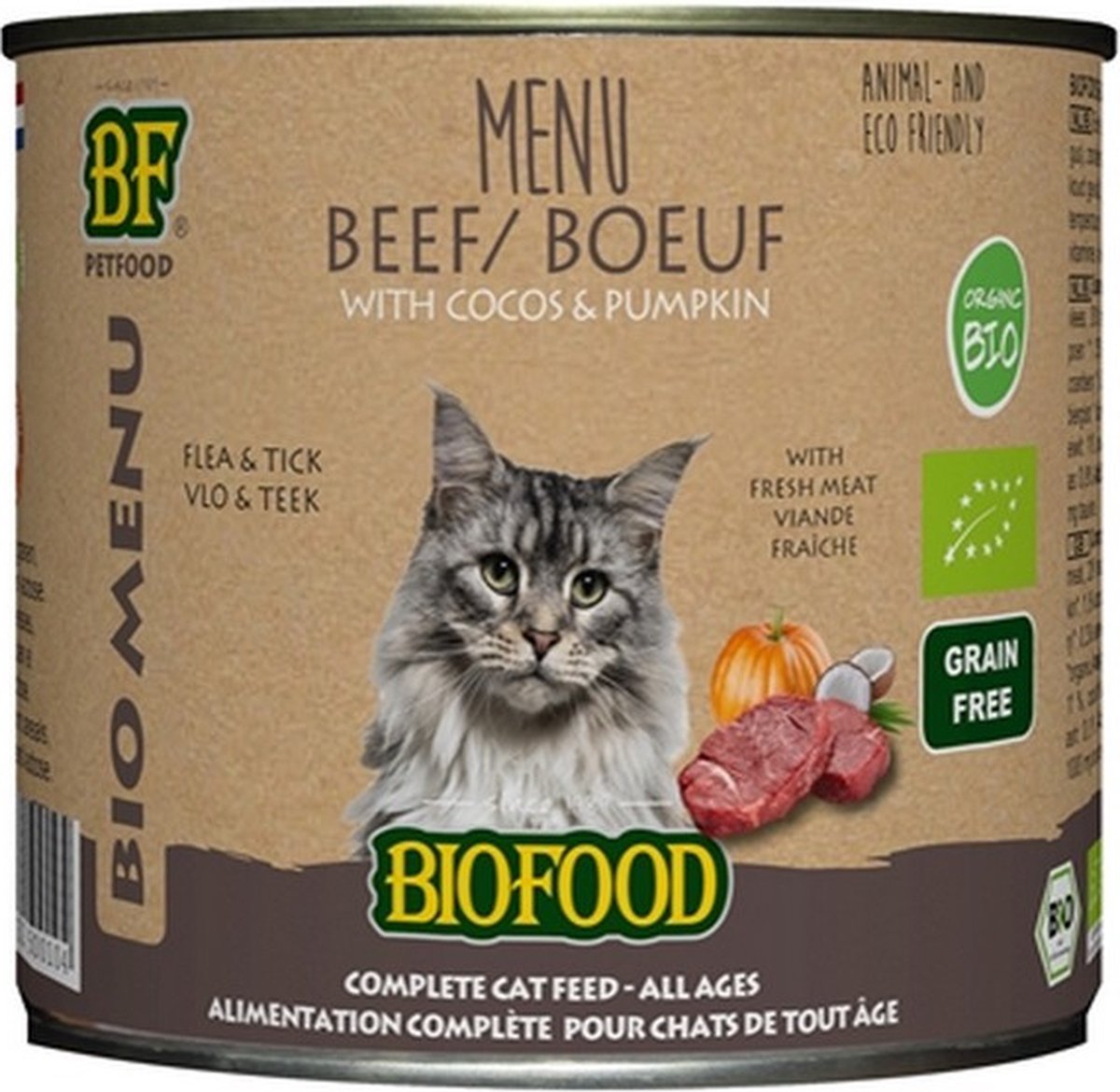 12x Biofood Kat Organic Rund Menu 200 gr