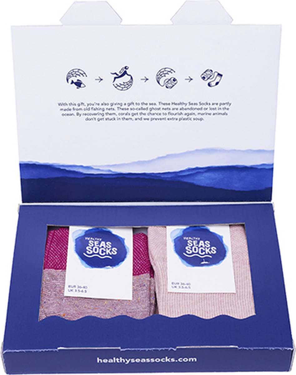Giftbox met 2 paar Sokken Dames | Maat 36 – 40 | HealthySeasSocks