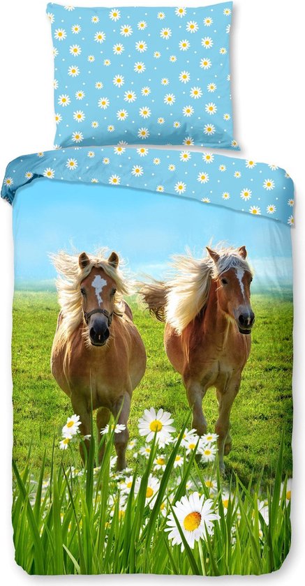 Good Morning Kinderdekbedovertrek "Haflinger paarden" - Multi - (140x200/220 cm) - Katoen