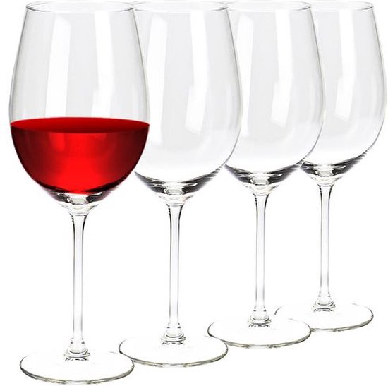 Excellent Houseware Set van 4 rode wijnglazen 58cl - Excellent Houseware