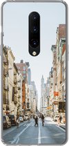 Geschikt voor OnePlus 7 Pro hoesje - Drukke straat in New York - Siliconen Telefoonhoesje