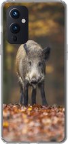 Geschikt voor OnePlus 9 hoesje - Wild dier - Bos - Herfst - Siliconen Telefoonhoesje