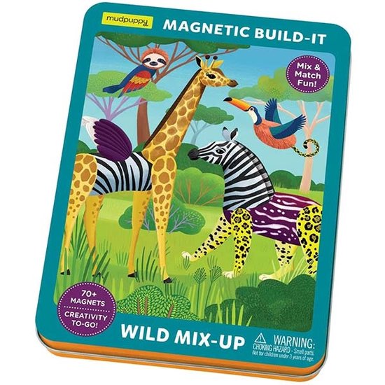 Boek: Mudpuppy magneetboek Dress Up Wild Mix-Up, geschreven door Mudpuppy