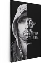 Artaza Canvas Schilderij Eminem Quote - Had a Dream I was King - 20x30 - Klein - Foto Op Canvas - Canvas Print