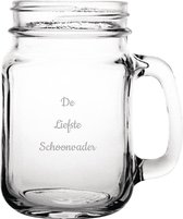 Gegraveerde Drinkglas 45cl met schroefdeksel De Liefste Schoonvader