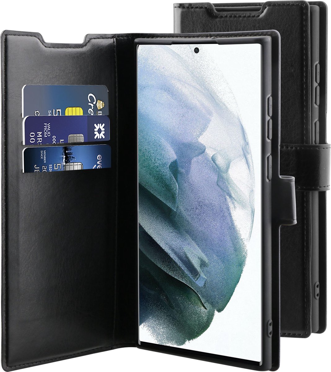 BeHello Samsung Galaxy S22 Ultra Gel Wallet Hoesje - Zwart