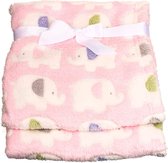 Everygoods Babydeken Meisjes Roze Olifanten Babydeken Knuffeldeken Baby Babydeken Sprei Kinderen Jongens Buggy Deken Baby Knuffeldeken Kussen Deken Baby Pluizige Fleece Deken