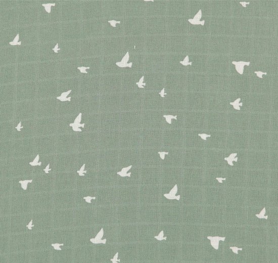 Briljant Baby Hydrofiel Multidoek XL Birds - Swaddle - Inbakerdoek - Groen - 120x120 - 2 Stuks - Organic van Merkloos — afbeelding 3