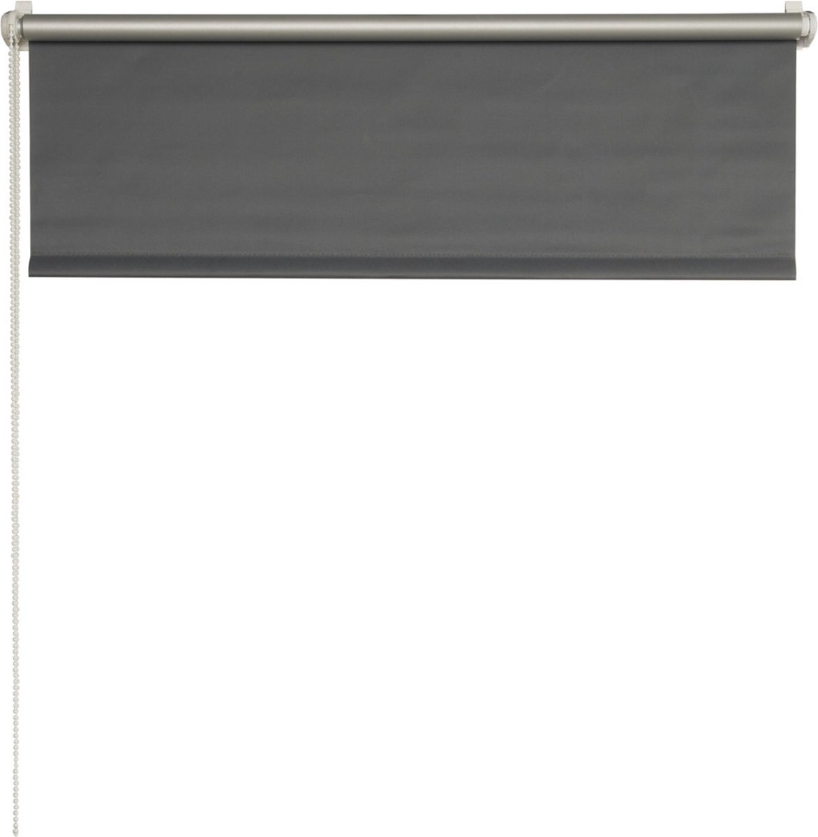 Lifa Living - Verduisterend Rolgordijn - Antraciet - 80 x 150 cm - Op maat te Maken - Boren niet Nodig