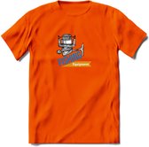 Fishing Equipment - Vissen T-Shirt | Grappig Verjaardag Vis Hobby Cadeau Shirt | Dames - Heren - Unisex | Tshirt Hengelsport Kleding Kado - Oranje - L