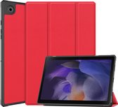 Case2go - Housse pour tablette adaptée à Samsung Galaxy Tab A8 (2021) - 10,5 pouces - TPU flexible - Étui livre à trois volets - Rouge