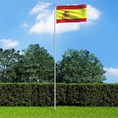 vidaXL Vlag met vlaggenmast Spanje 6 m aluminium
