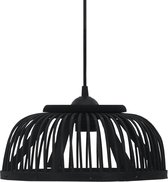 vidaXL Hanglamp halfrond 40 W E27 30x12 cm bamboe zwart