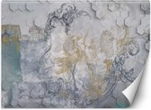 Trend24 - Behang - Grijze Vogels - Behangpapier - Behang Woonkamer - Fotobehang - 450x315 cm - Incl. behanglijm