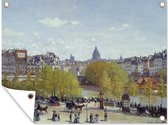Tuinschilderij De kade van het Louvre - Schilderij van Claude Monet - 80x60 cm - Tuinposter - Tuindoek - Buitenposter