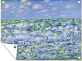Muurdecoratie buiten Waves Breaking - Schilderij van Claude Monet - 160x120 cm - Tuindoek - Buitenposter